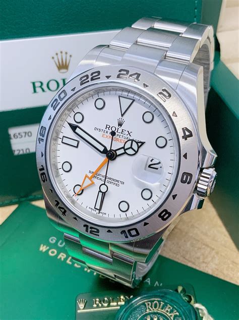 rolex explorer ii white steel ø42 mm 216570|rolex explorer ii 216570 white.